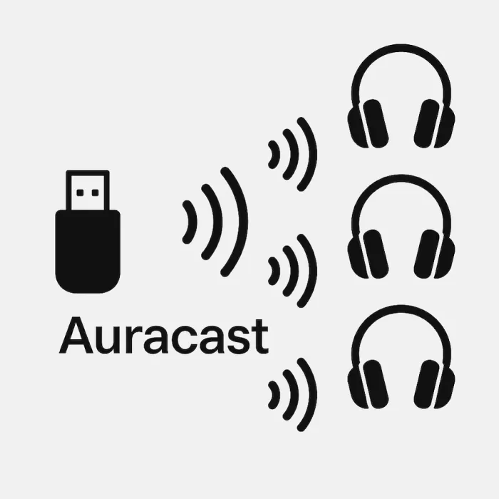 Auracast streaming ilustrace 900x900x